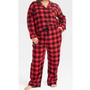 WONDERSHOP NWT 100% Cotton Buffalo Plaid Button Front Soft Flannel Pajamas 4X